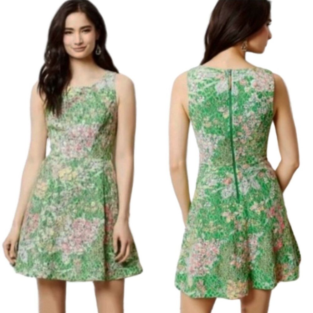 Anthropologie Maeve Verbena Lace Mini Dress Size 2